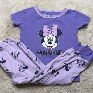 🧡3T Disney VTG Purple Minnie Mouse Kids Pajama 2 pc Set